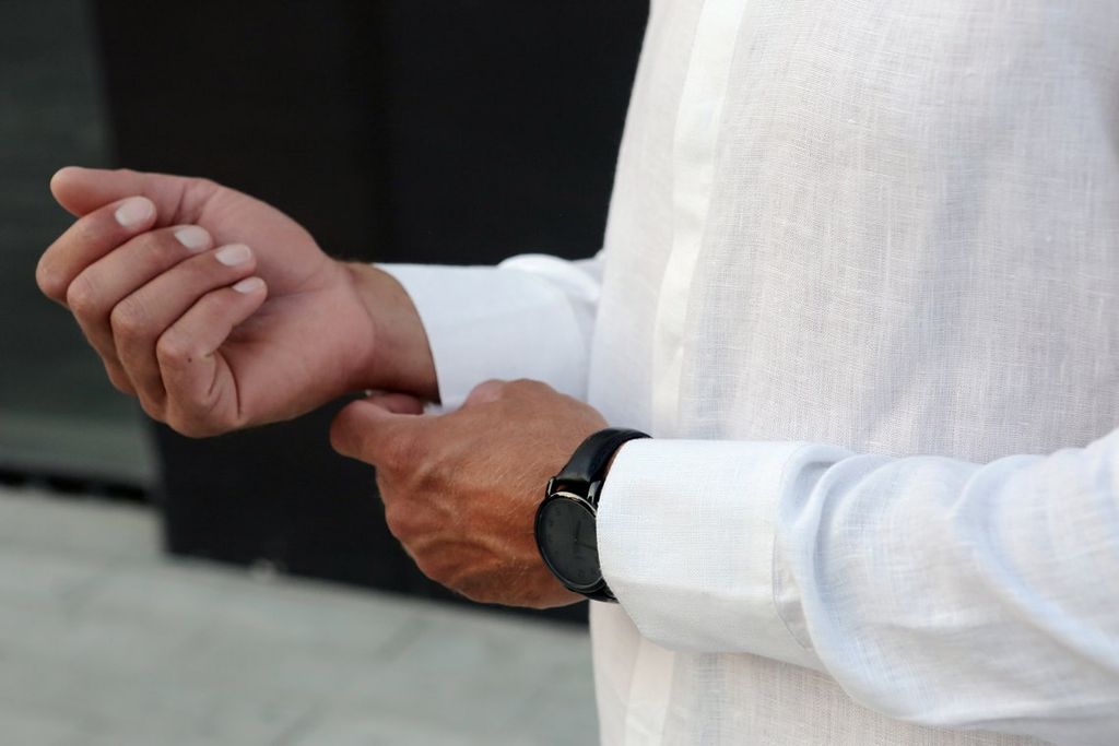 Рубашка льняная мужская со стойкой - Annyway фото 4