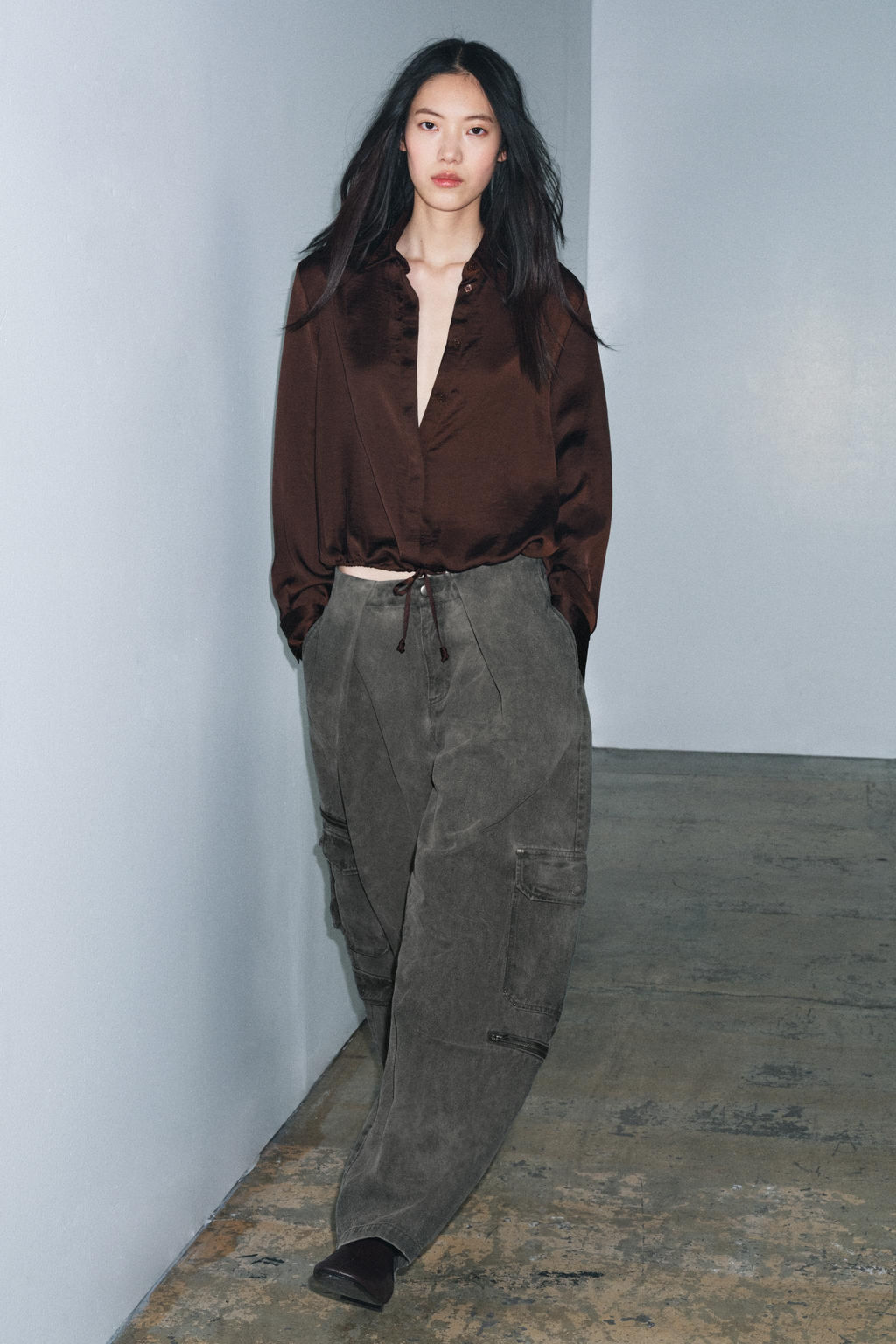 SATIN SHIRT ZW COLLECTION - Zara фото 7