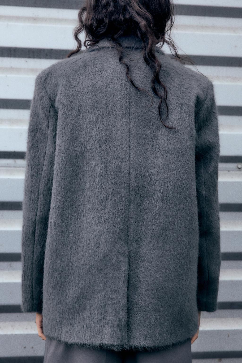 OVERSIZE SOFT FAUX-FUR BLAZER - Zara фото 5