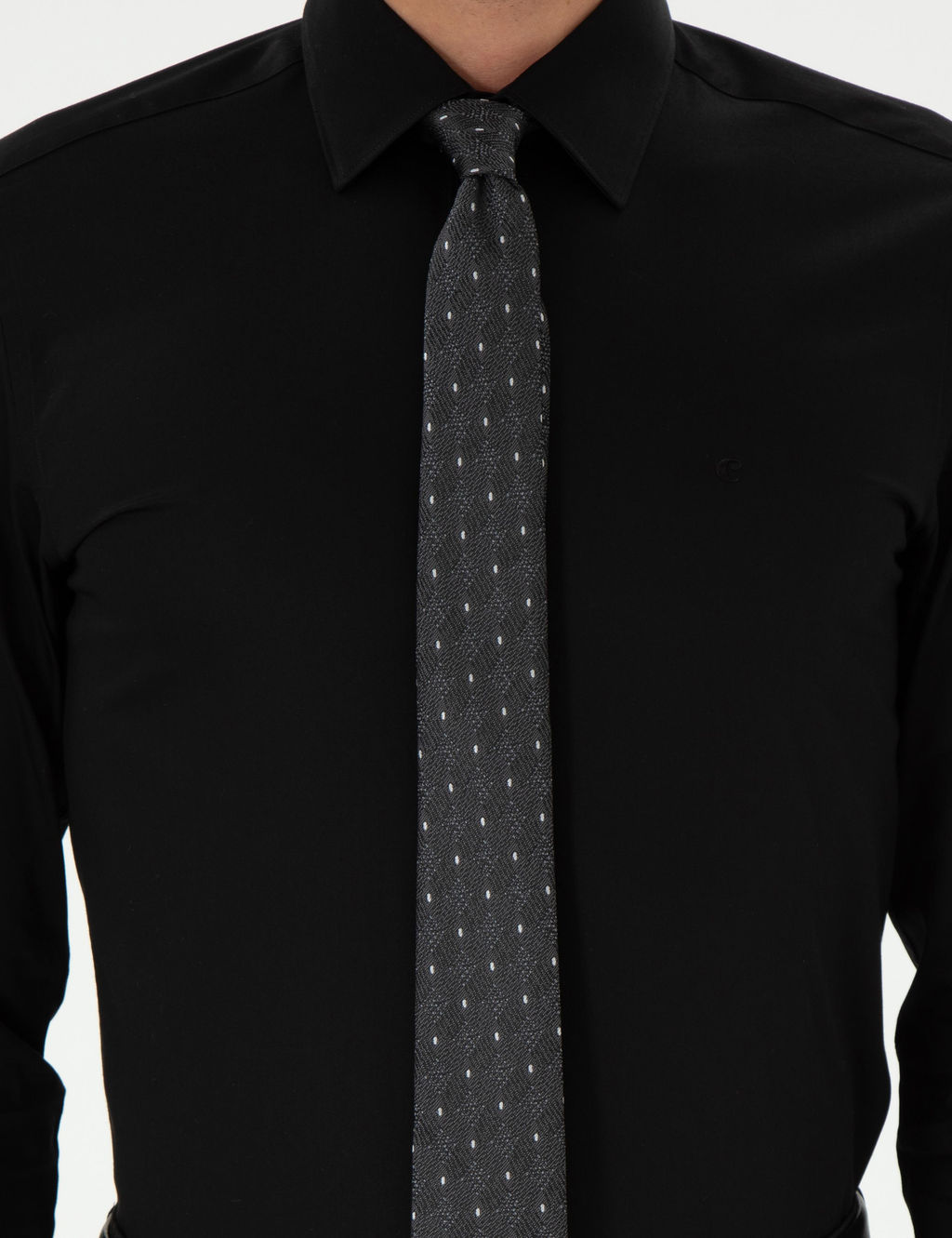 Siyah Slim Fit Pamuklu Klasik G_mlek - Cacharel фото 6