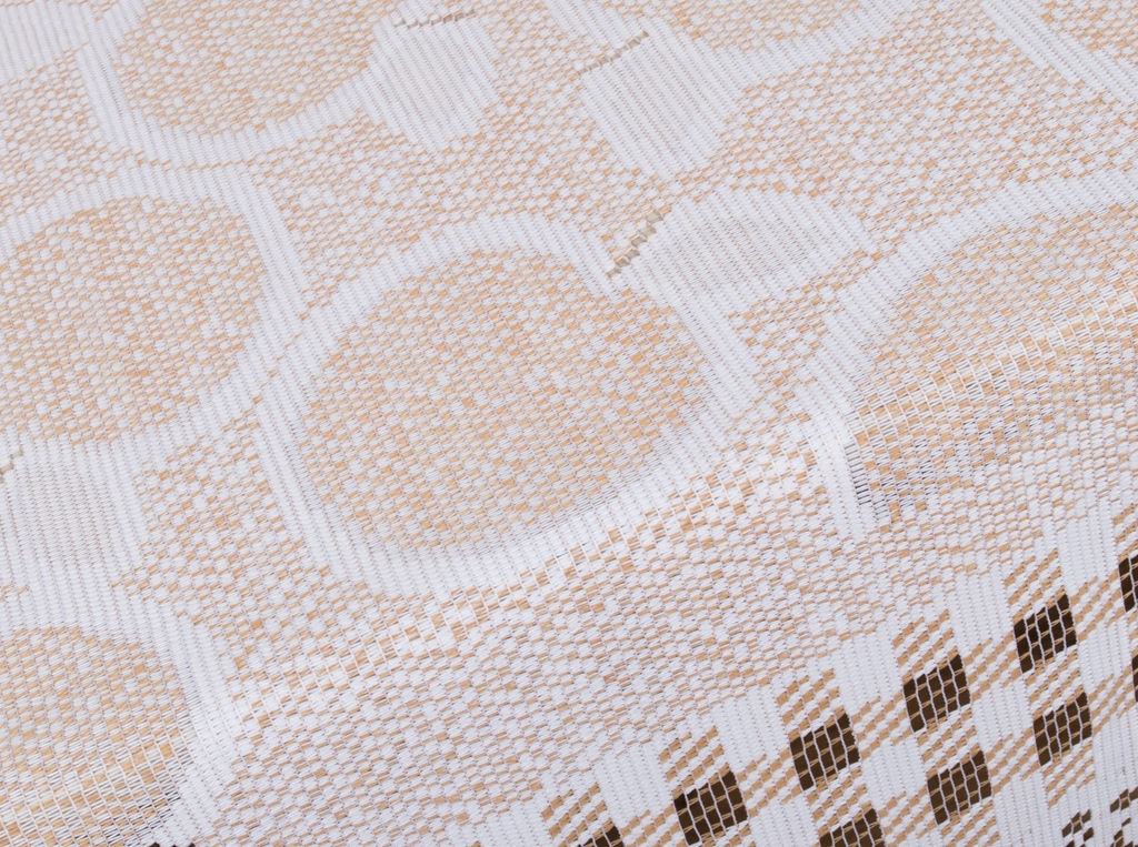 Скатерть декоративная Д237Аб 150 беж. с белым 1.50 м*1.30 м рис. Д237Аб