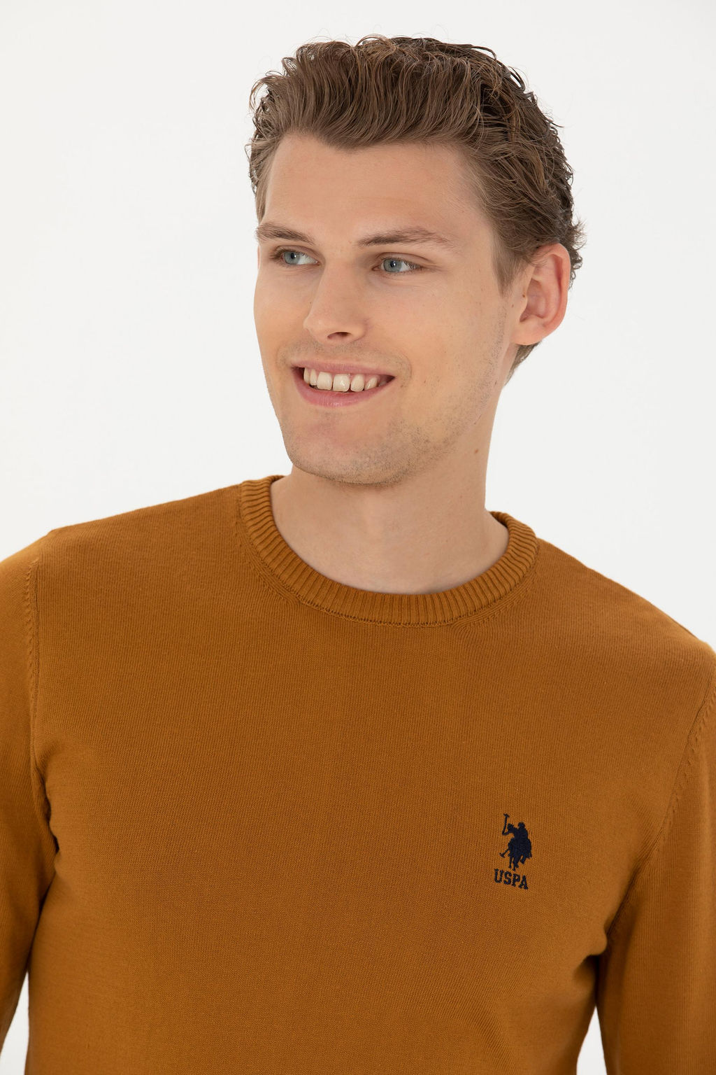 Мужской базовый свитер кокосового цвета - U.s. polo assn фото 9