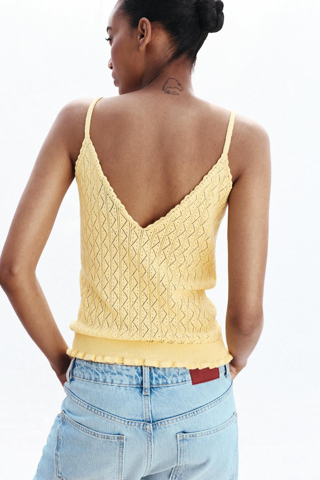 POINTELLE KNIT TOP WITH FRILLS - Zara фото 5