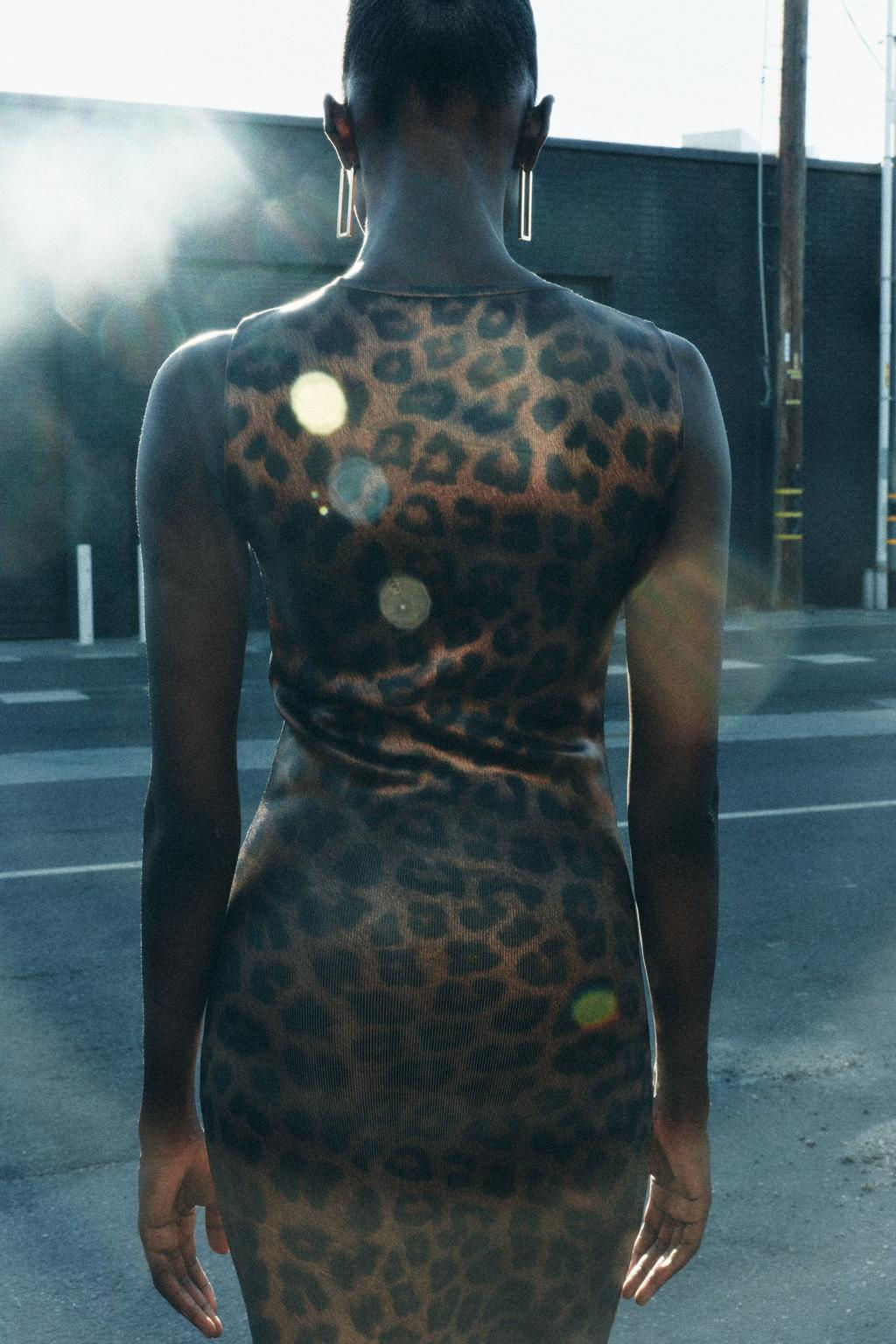 KNIT FOIL DRESS WITH ANIMAL PRINT - Zara фото 3