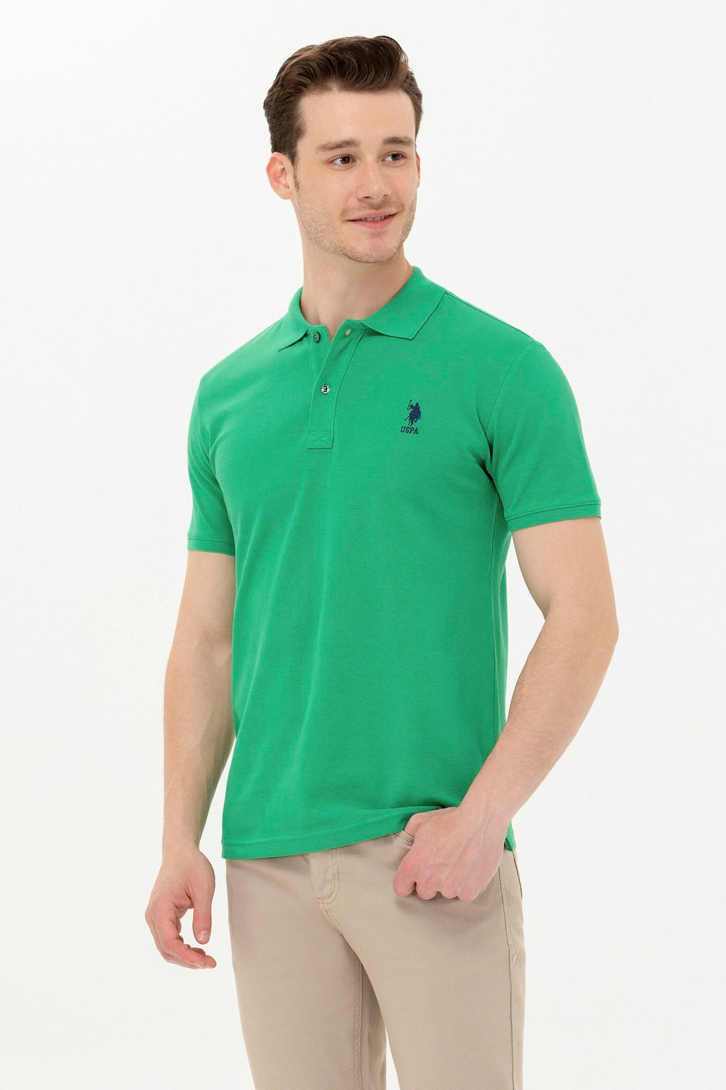 Мужская зеленая базовая футболка - U.s. polo assn фото 2