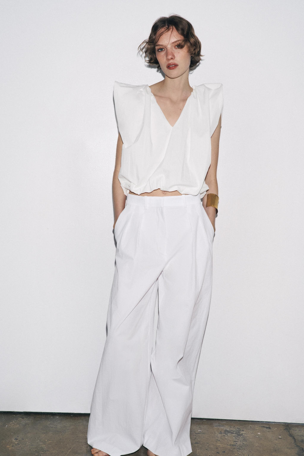 ZW COLLECTION POPLIN PEPLUM TOP - Zara фото 6