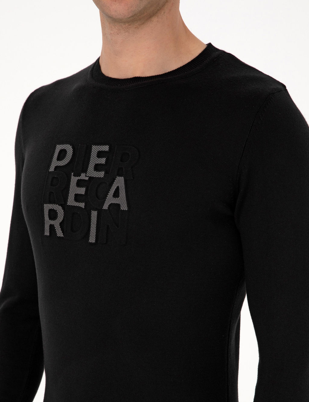 Siyah Slim Fit Bisiklet Yaka Triko Kazak - Pierre cardin фото 7