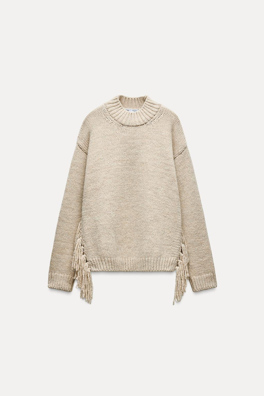 FRINGED KNIT SWEATER - Zara фото 7