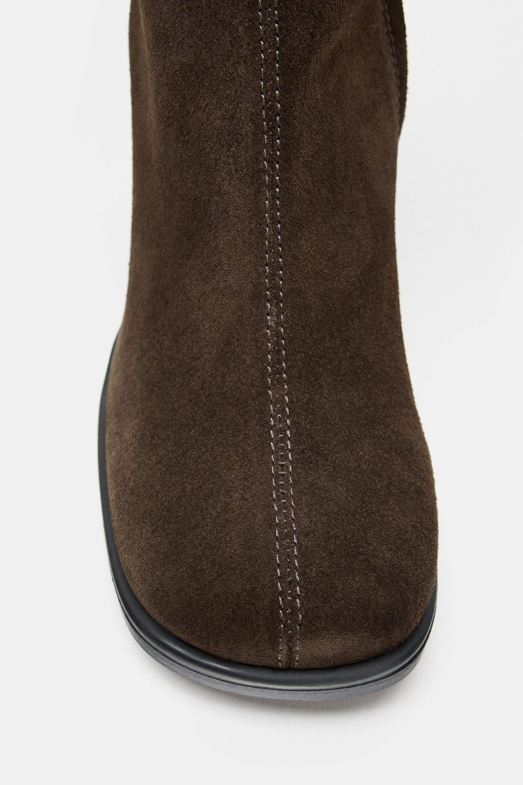 SPLIT SUEDE BOOTS WITH TOPSTITCHING - Zara фото 7