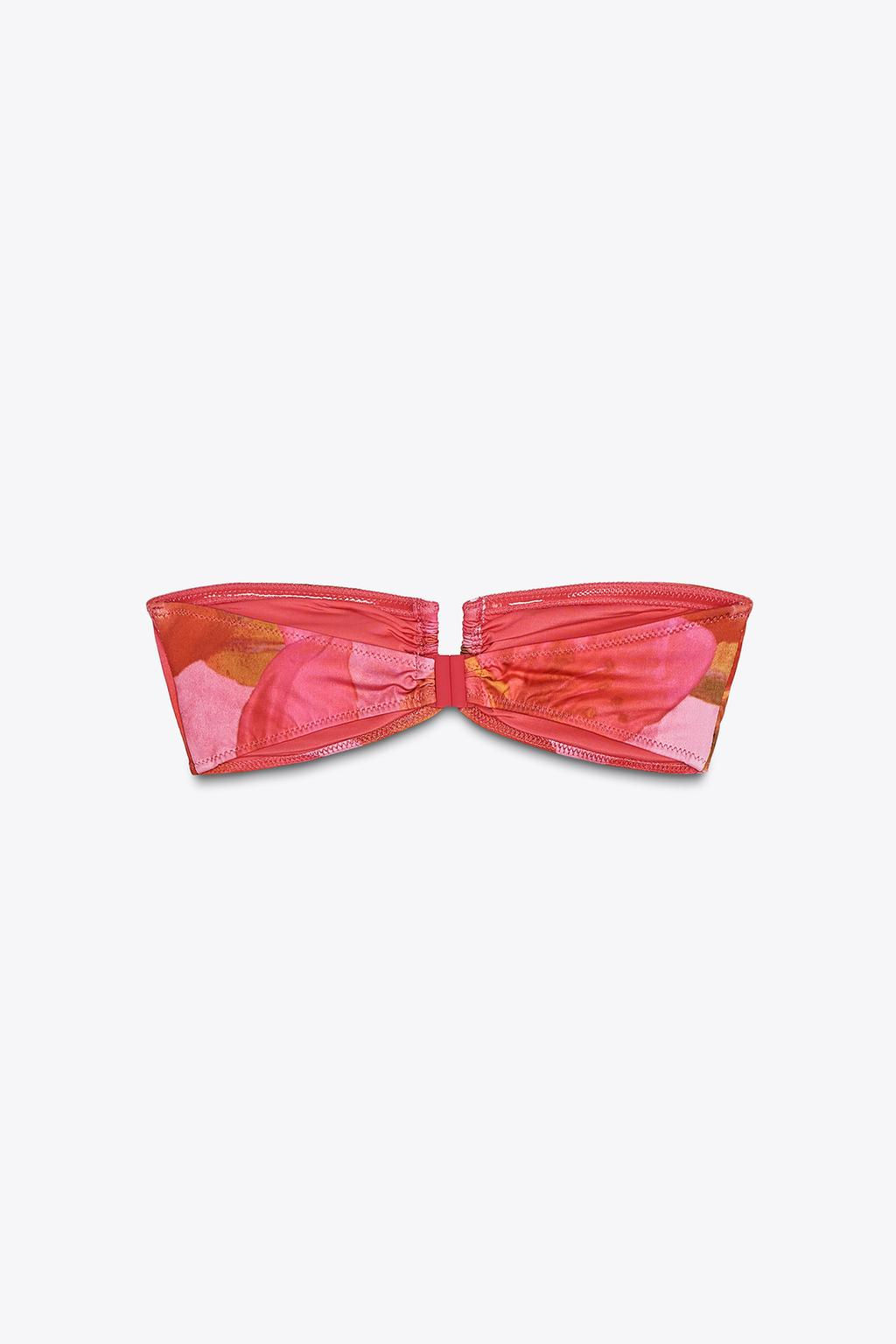 PRINTED BANDEAU BIKINI TOP - Zara фото 7