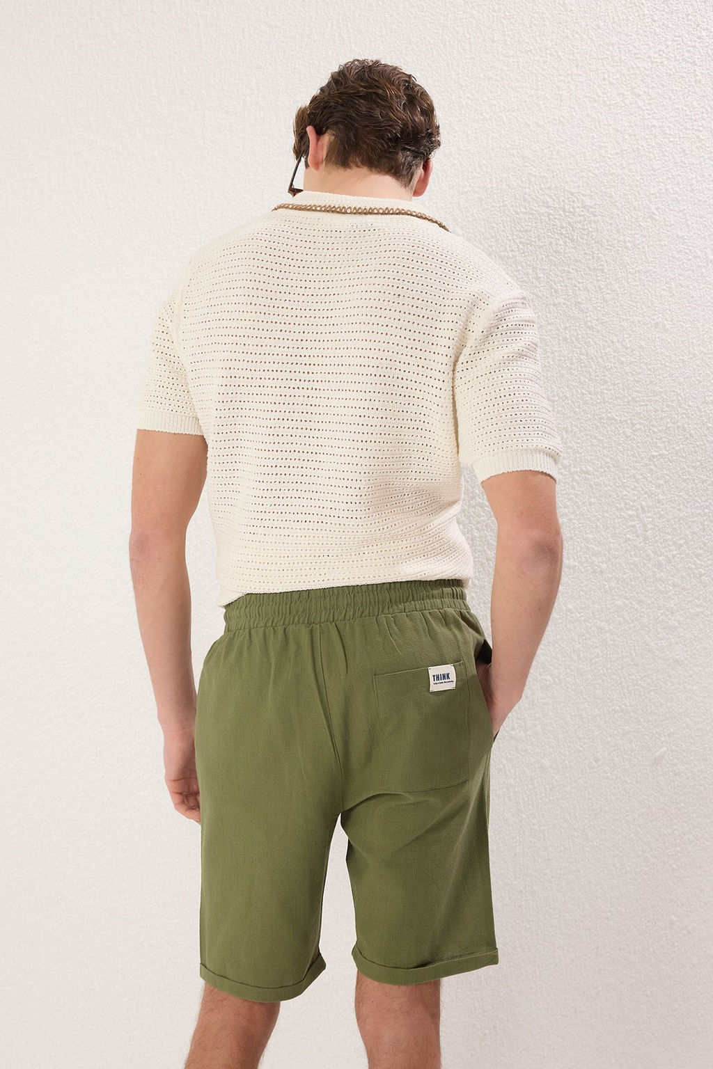 TRENDYOL MAN Ekru Regular Fit Keten Gorunumlu Sort TMNSS23SR00030 - Trendyolmilla фото 51