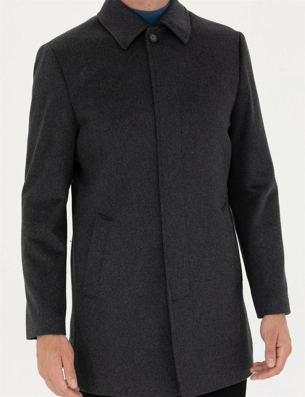 Antrasit Y_n Kar___ml_ Slim Fit Ka_e Kaban - Pierre cardin фото 6