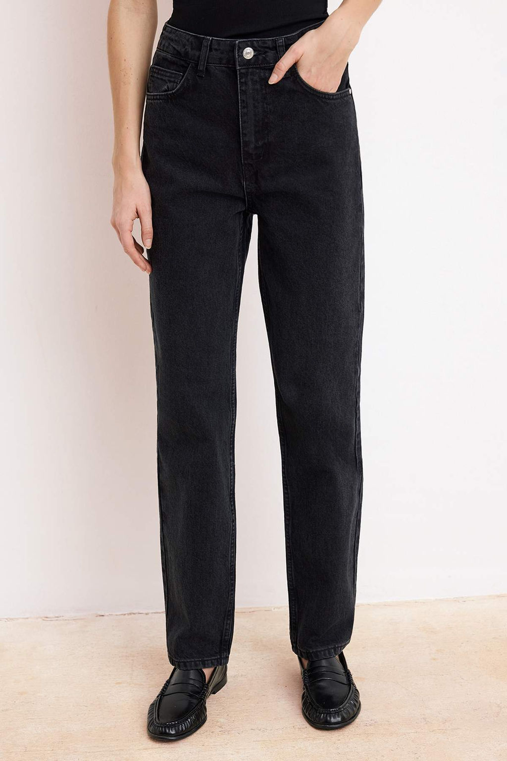 Siyah Normal Bel 100% Pamuk Straight Duz Kesim Jeans TWOSS26JE00096 - Trendyolmilla фото 11