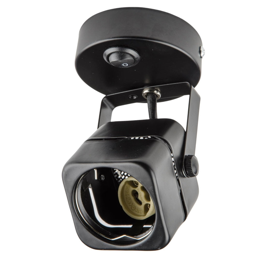 DLC-S613 GU10/B BLACK Светильник декоративный накладной, серия Sotto. Без лампы, цоколь GU10. Выкл. на корпусе. Металл. Черный. TM Fametto - Volpe фото 2