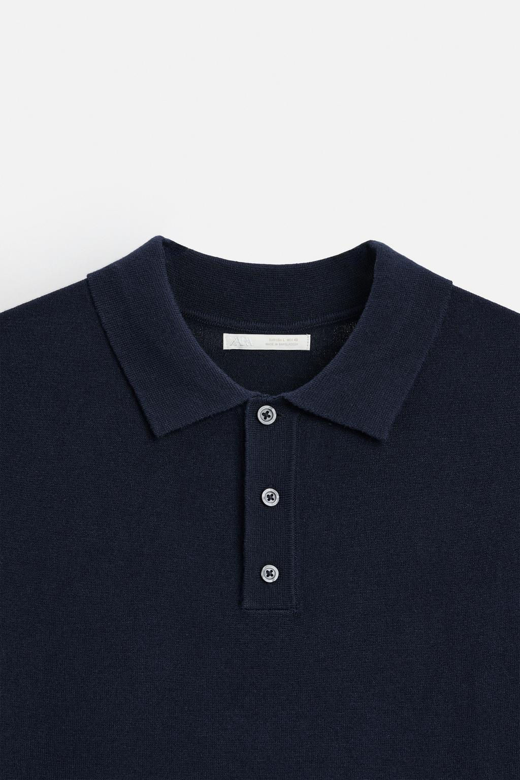 VISCOSE BLEND KNIT POLO SHIRT - Zara фото 10