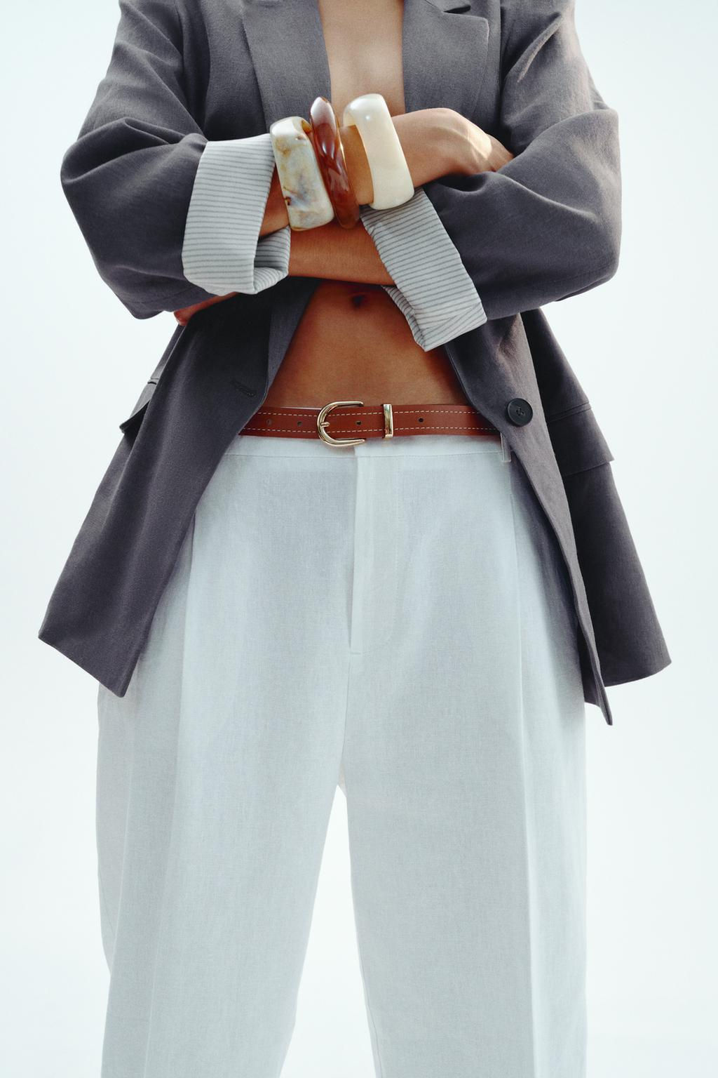 LINEN BLEND BLAZER WITH PRINTED CUFFS - Zara фото 24