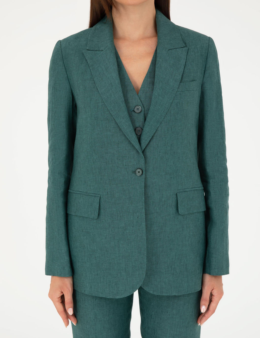 Ye_il Regular Fit Keten Ceket - Pierre cardin фото 6