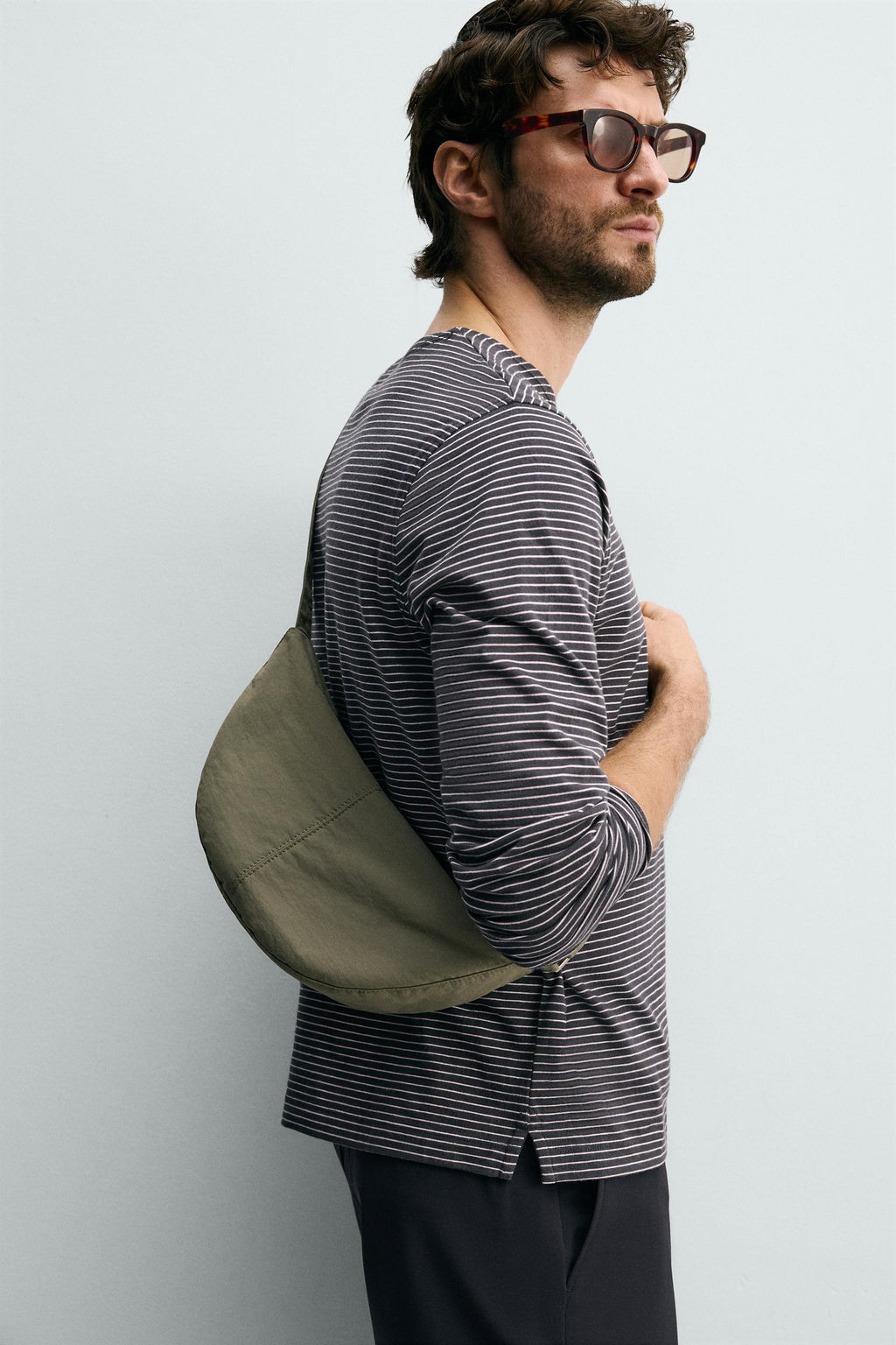 BOLSO HOMBRO NYLON S / Verde Caqui - Zara фото 2