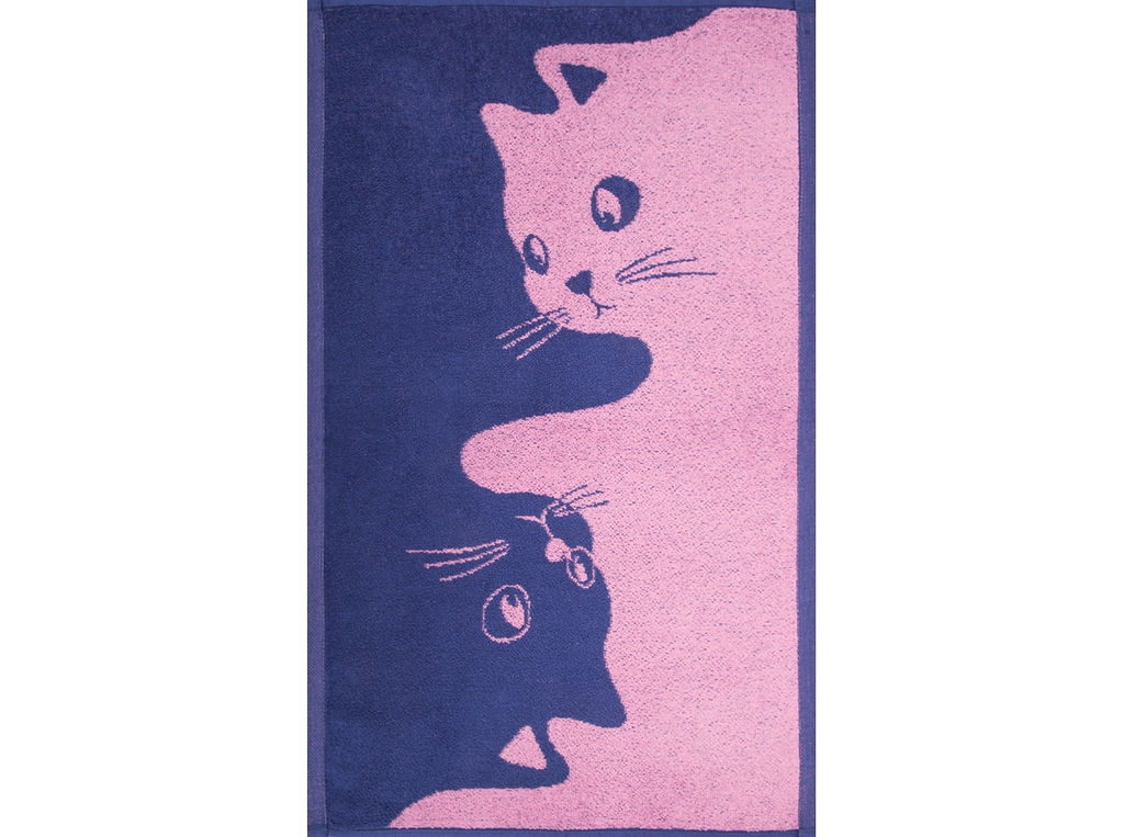 Полотенце махровое 6с104.411ж1 Инь-ян-коты(пурпурн3) 67х40см