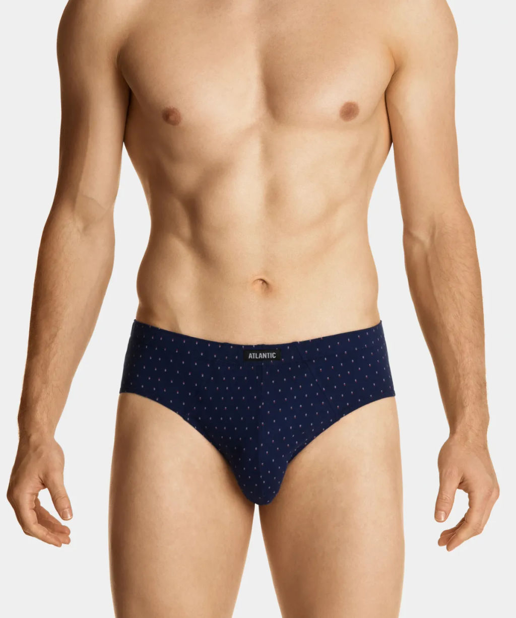 3MP-100 Трусы классика Small moons - набор 3 шт. темно-синий + красный + темно-голубой - Atlantic фото 15