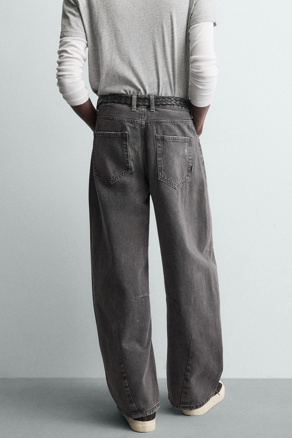 PANTAL?N BARREL FIT LAVADO / Gris oscuro - Zara фото 12