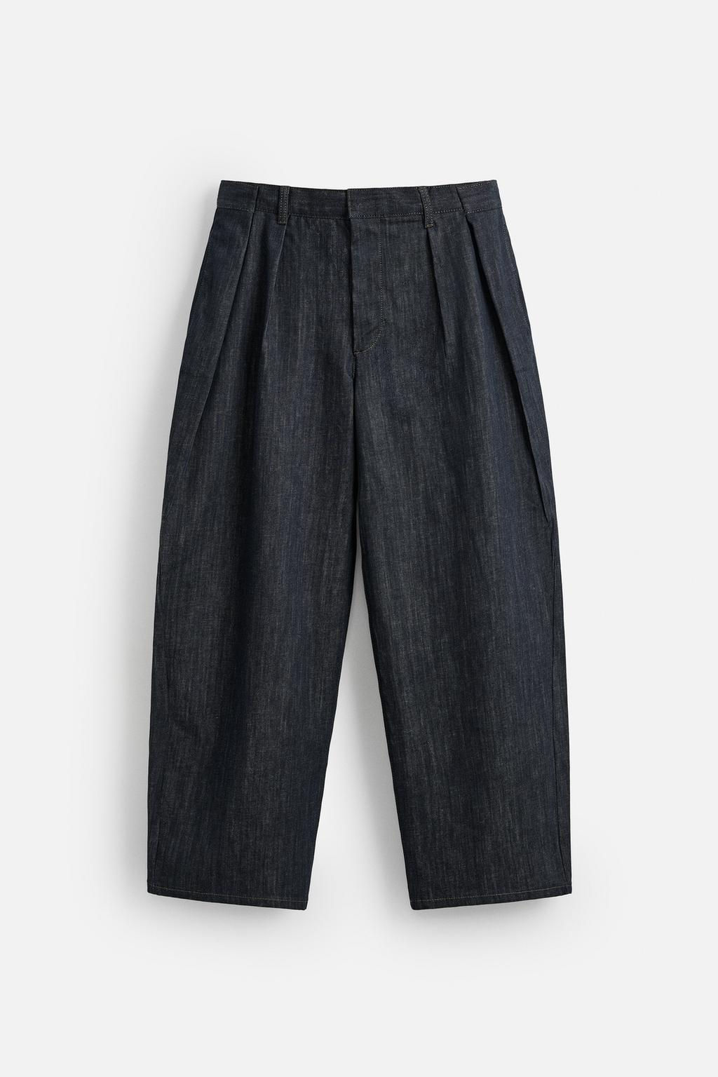 PLEATED WIDE-LEG JEANS - Zara фото 8