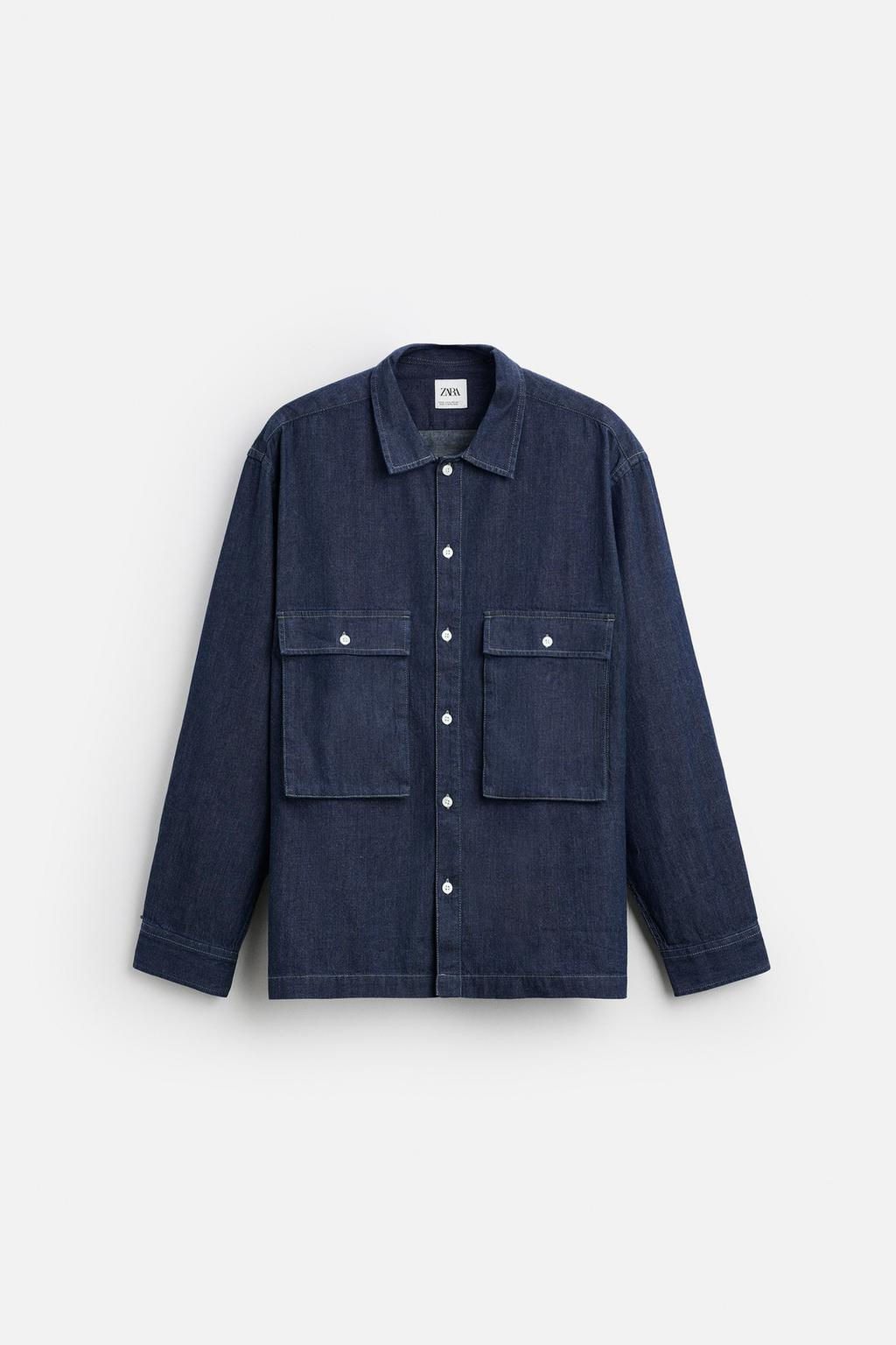 DENIM SHIRT WITH POCKETS - Zara фото 7
