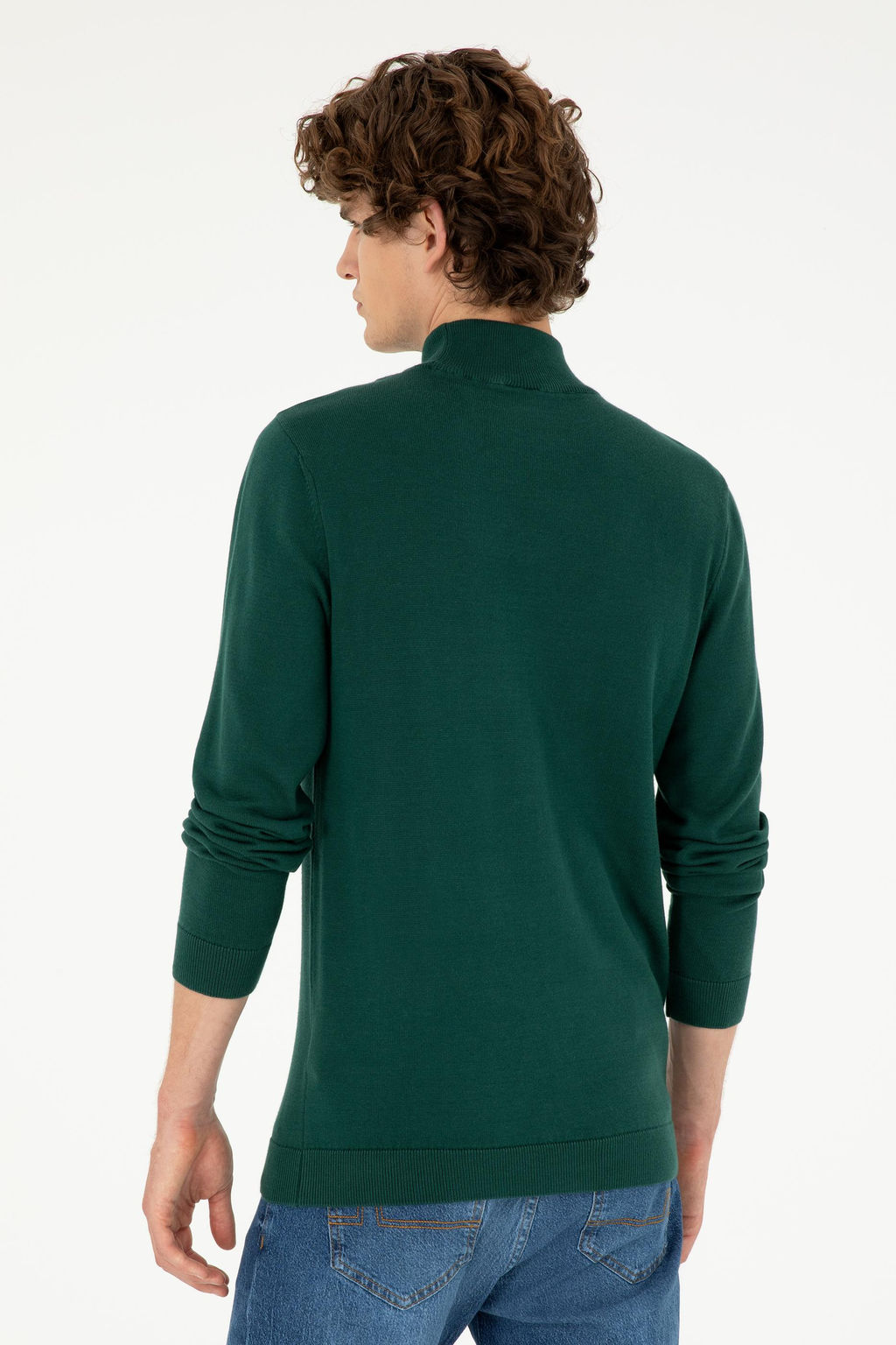Мужской темно-зеленый базовый свитер Неожиданная скидка в корзине - U.s. polo assn фото 5