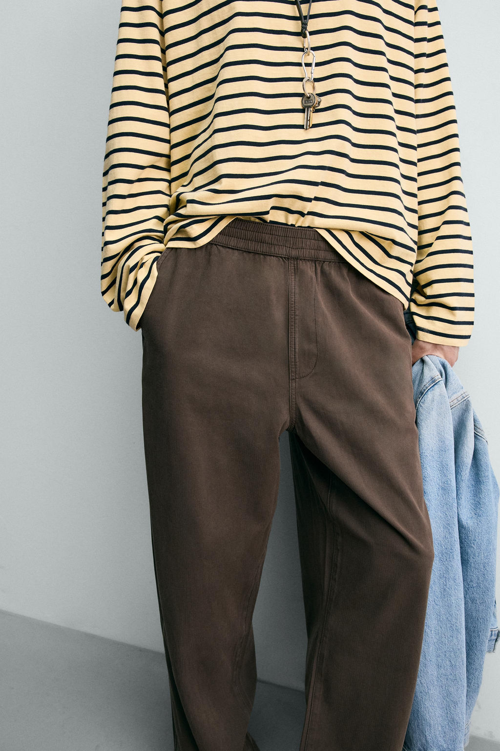 PANTAL?N RELAXED FIT ESPIGA / Marr?n - Zara фото 5
