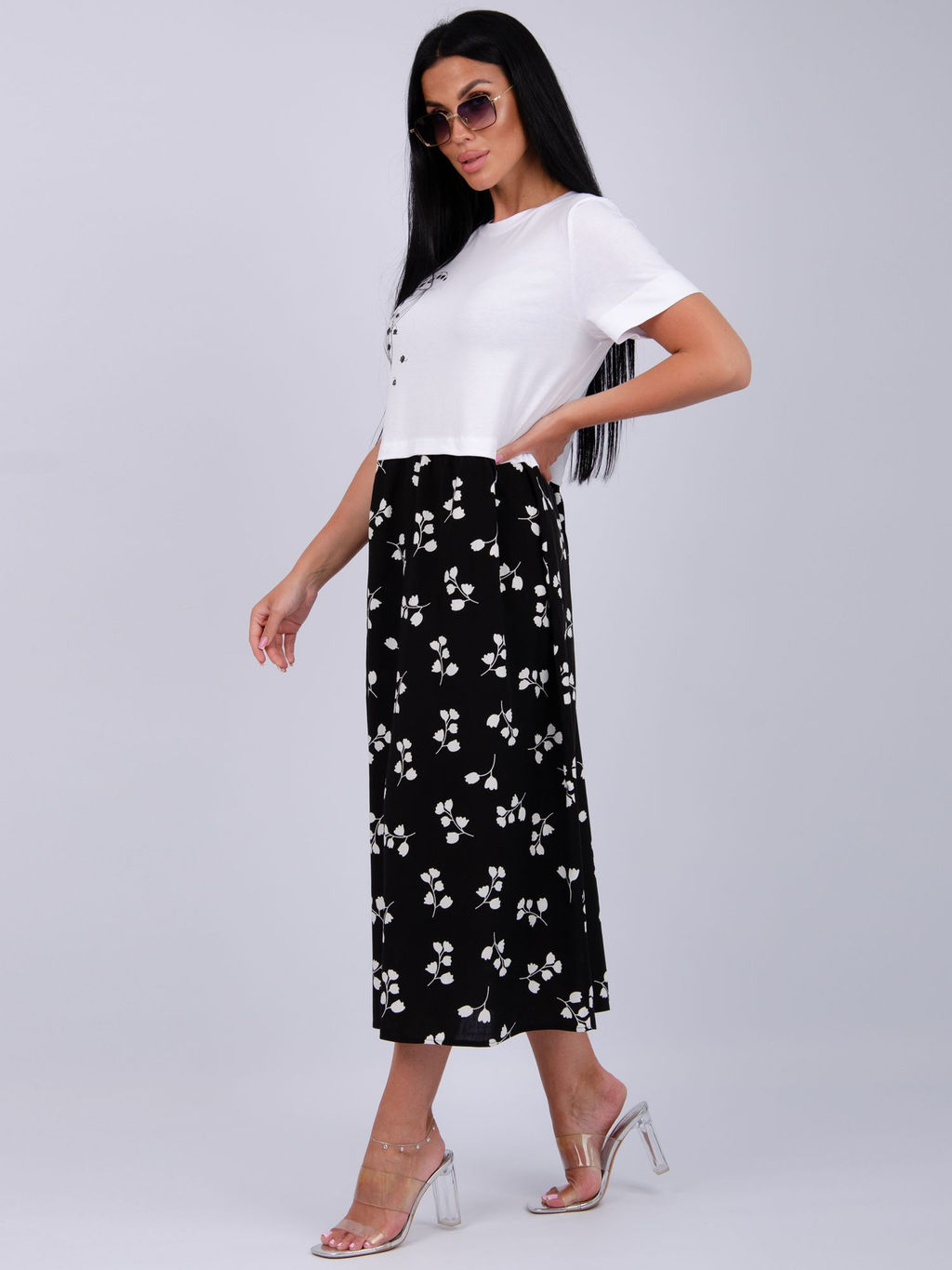 Платье Виттория, вискоза/кулирка До 60 размера - Малина фото 60