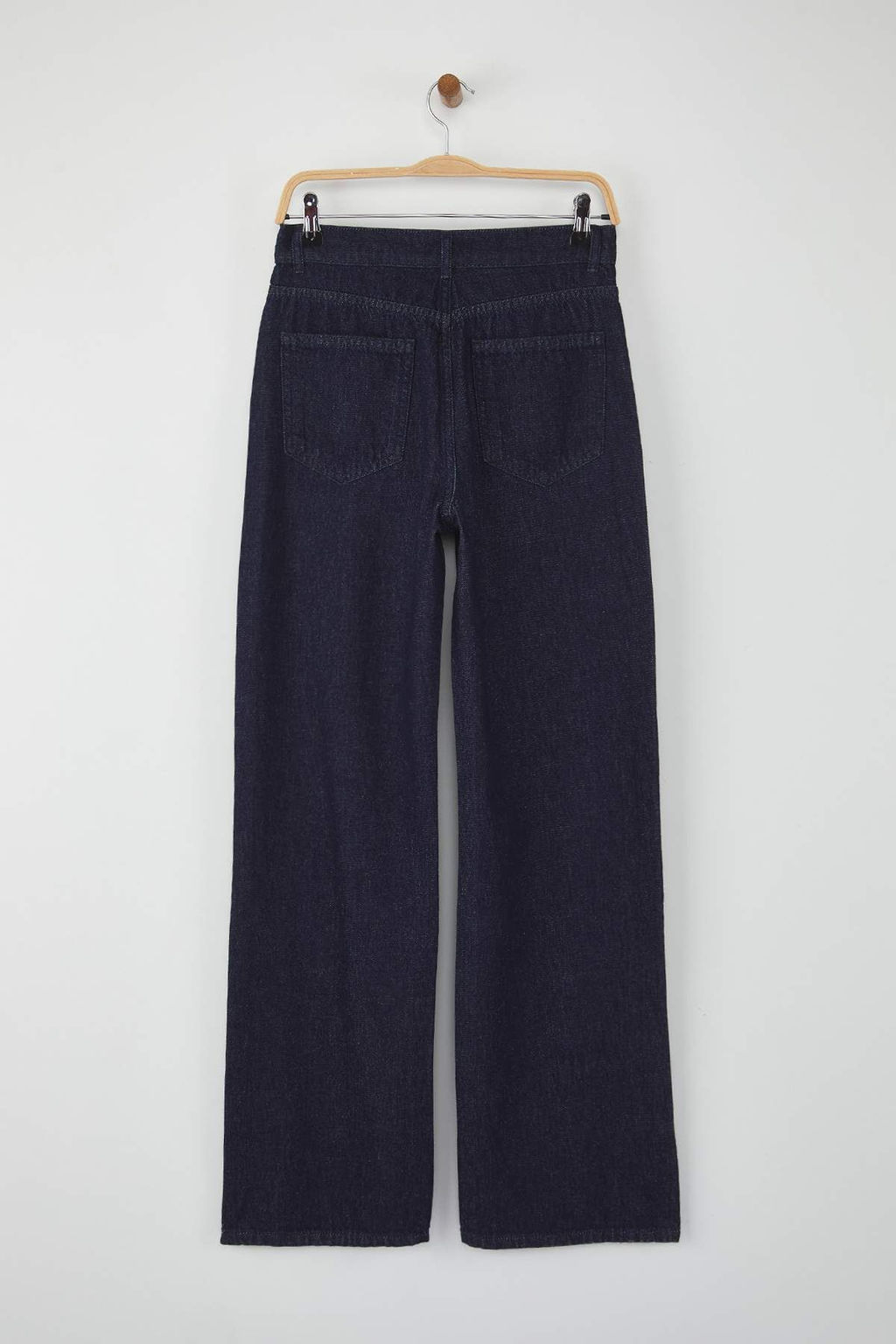 Ozel Koleksiyon Koyu Mavi Kus Gozu Baglama Detayl? Yuksek Bel Wide Leg Jeans TWOAW26JE00042 - Trendyolmilla фото 6