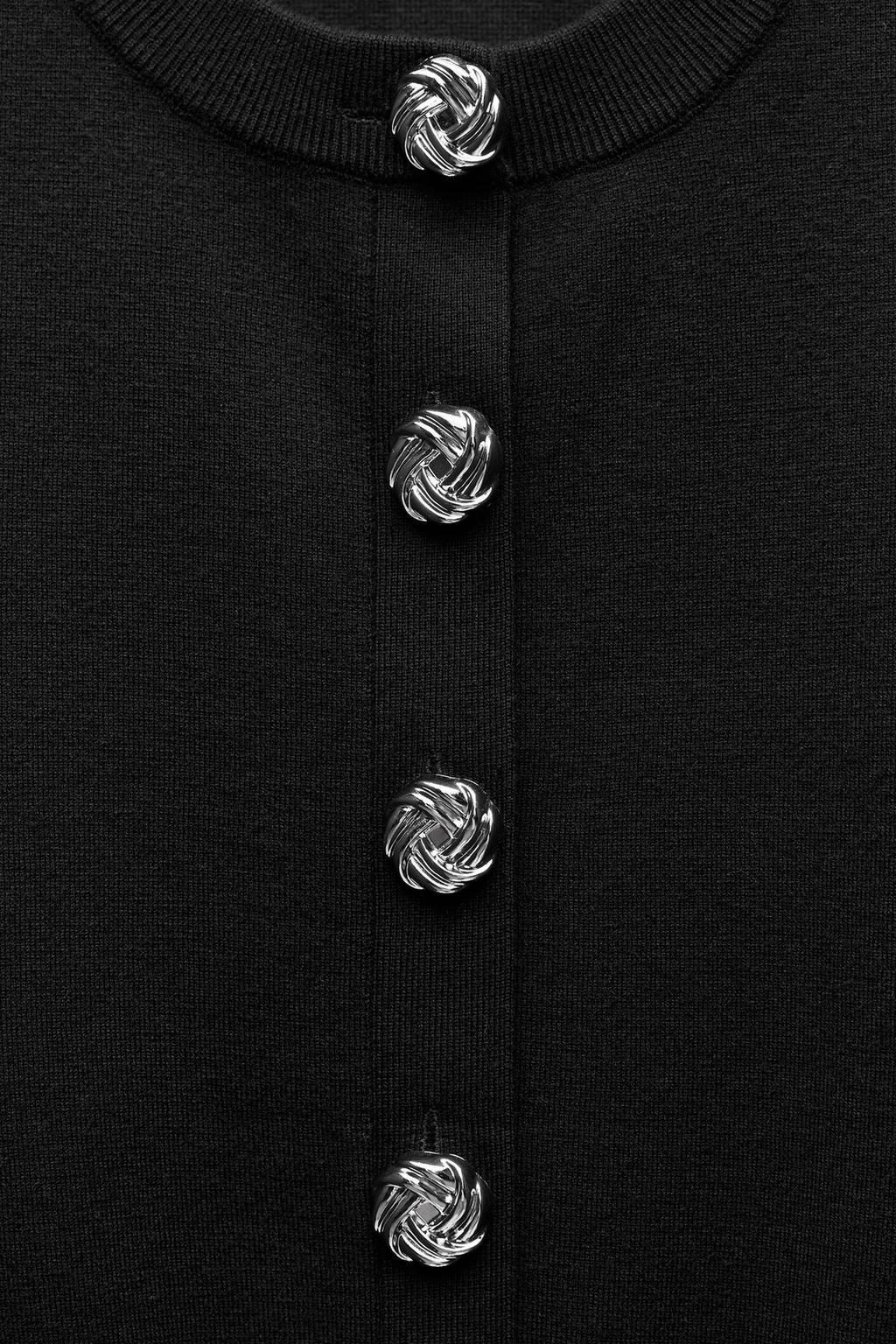 KNIT CARDIGAN WITH LARGE BUTTONS - Zara фото 6