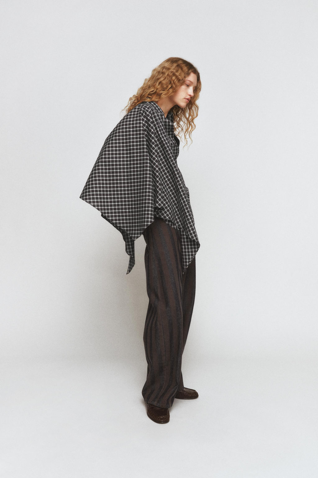 ZW COLLECTION CHECK SHIRT WITH SCARF - Zara фото 5