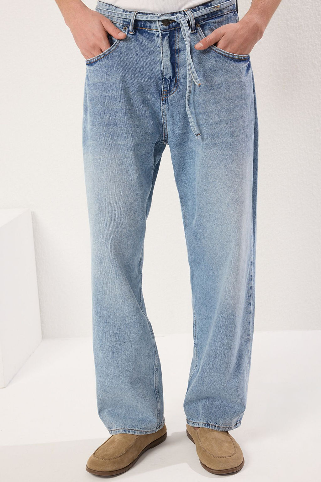 TRENDYOL MAN Mavi Erkek Baggy Fit Jeans Bol Kot Pantolon TMNSS25JE00002 - Trendyolmilla фото 5
