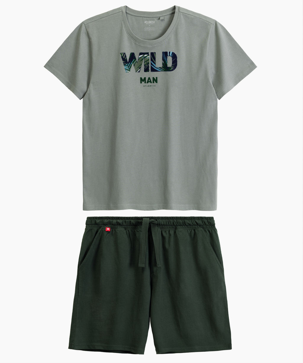 ATLANTIC NMP-396 Пижама мужская Wild светло-оливковый + темный хаки  фото 2