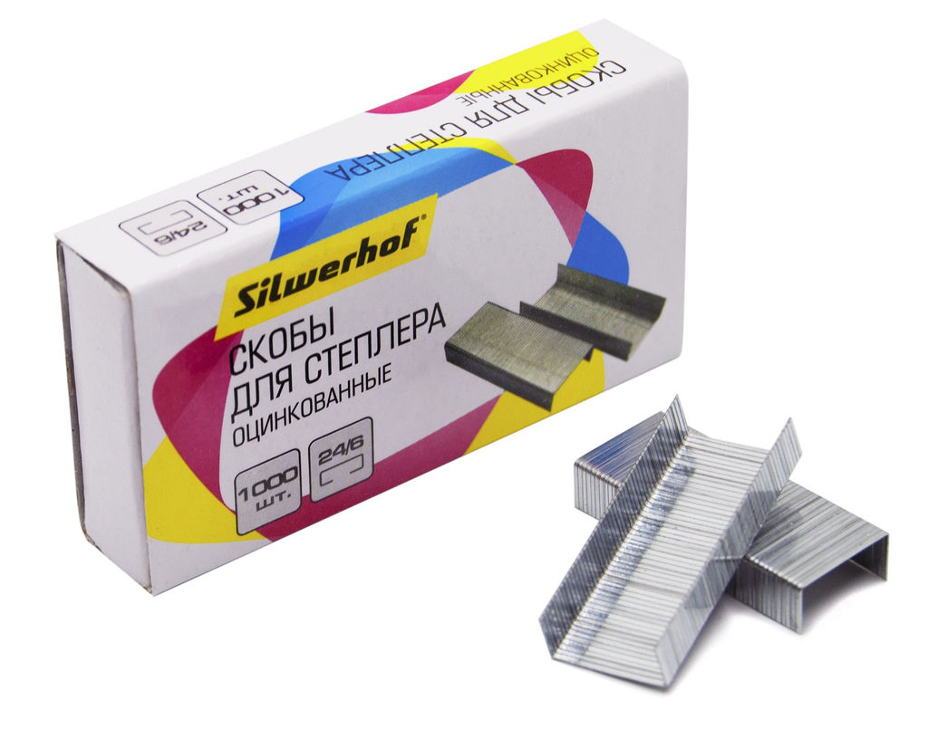 Скобы № 24/6 оцинкованные 1000 шт