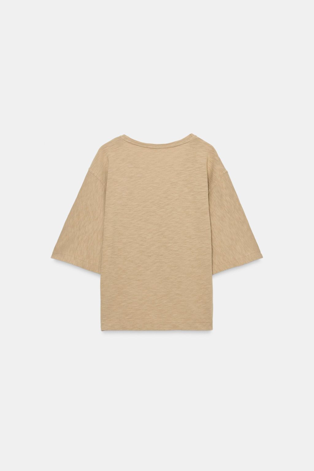 CAMISETA ESCOTE PICO / Tostado - Zara фото 6
