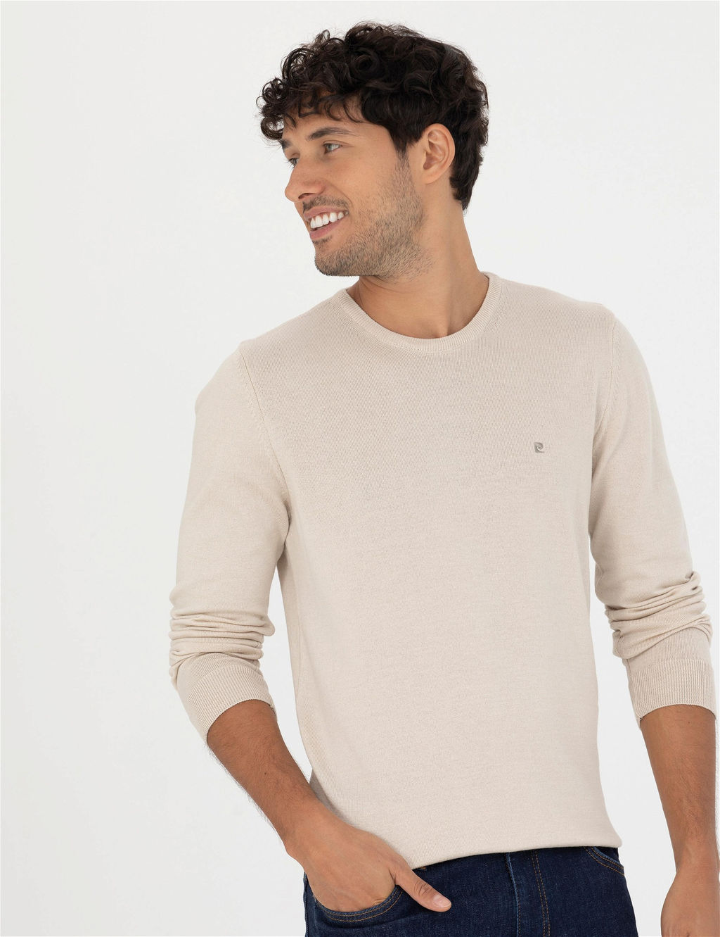 Kum Melanj Slim Fit Bisiklet Yaka Basic Triko Kazak - Pierre cardin фото 3