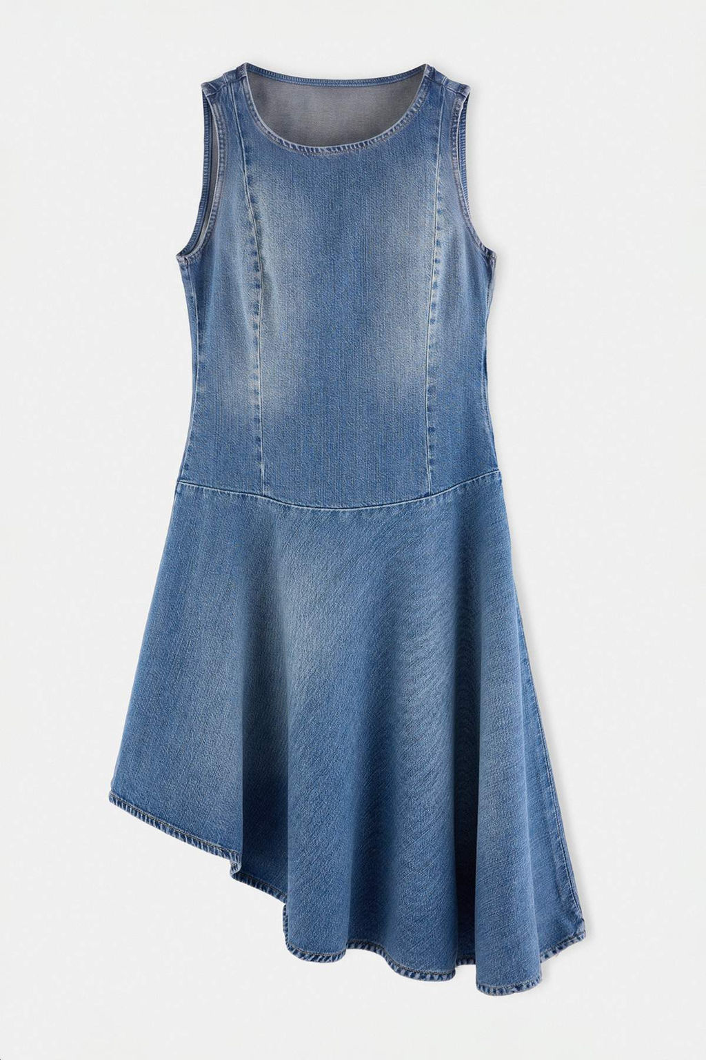 Mavi Kolsuz Asimetrik Midi Denim Elbise TWOAW27EL00030 - Trendyolmilla фото 5