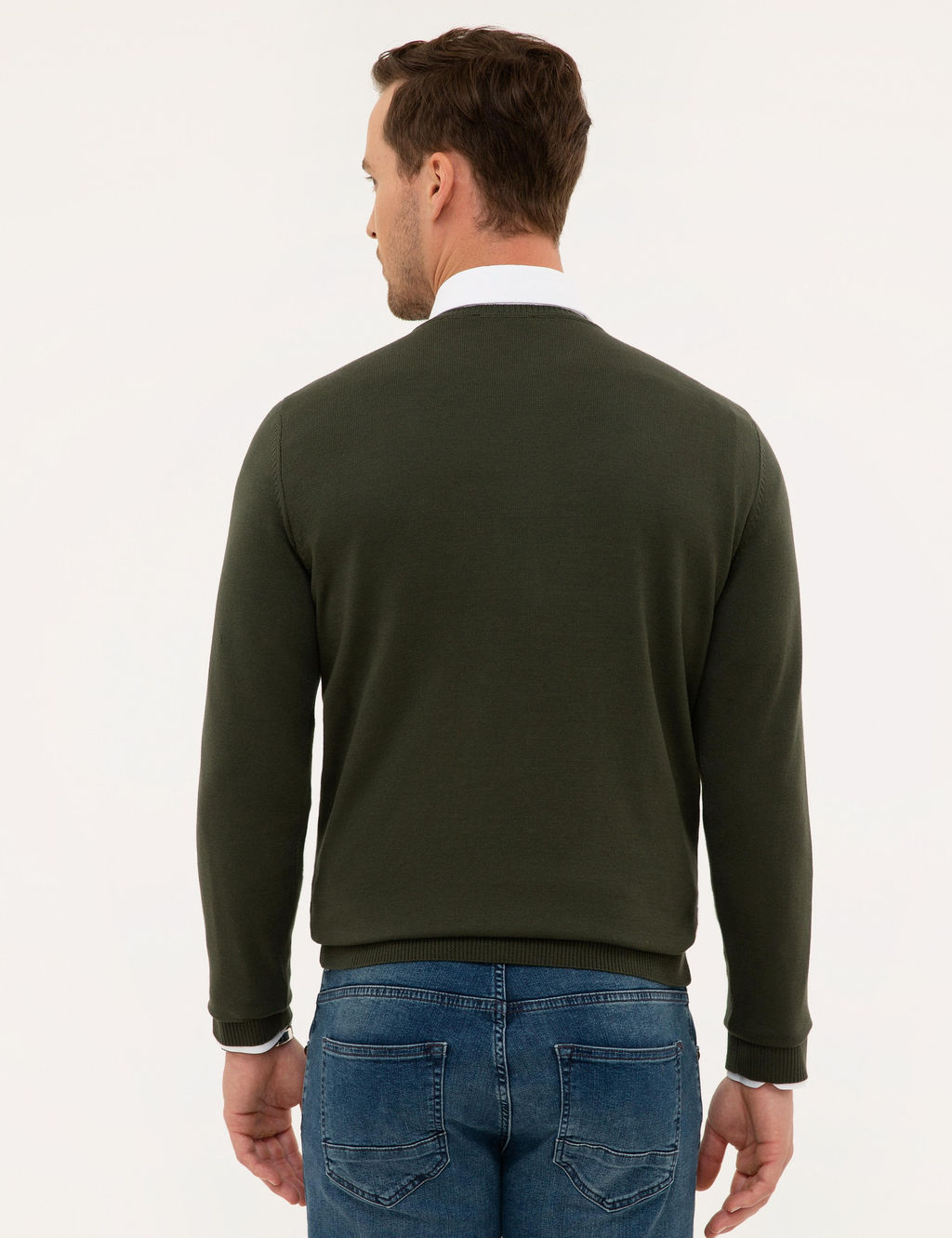 Ye_il Slim Fit V Yaka Basic Triko Kazak - Pierre cardin фото 4