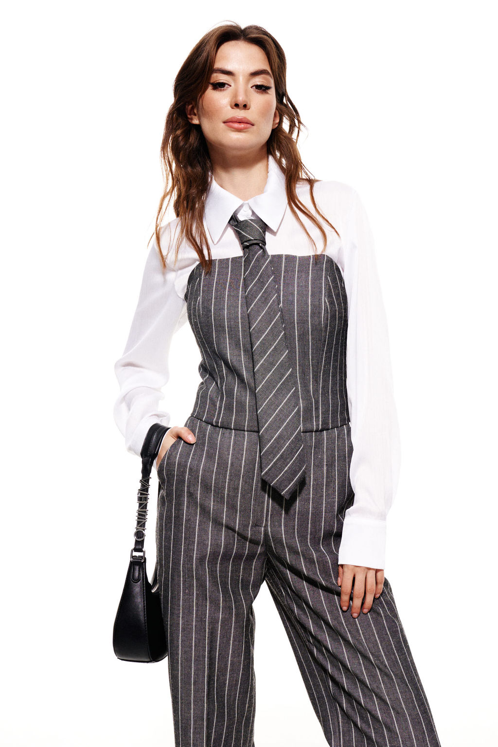 Костюм трехпредметный (блузка+брюки+галстук) - Elletto фото 21