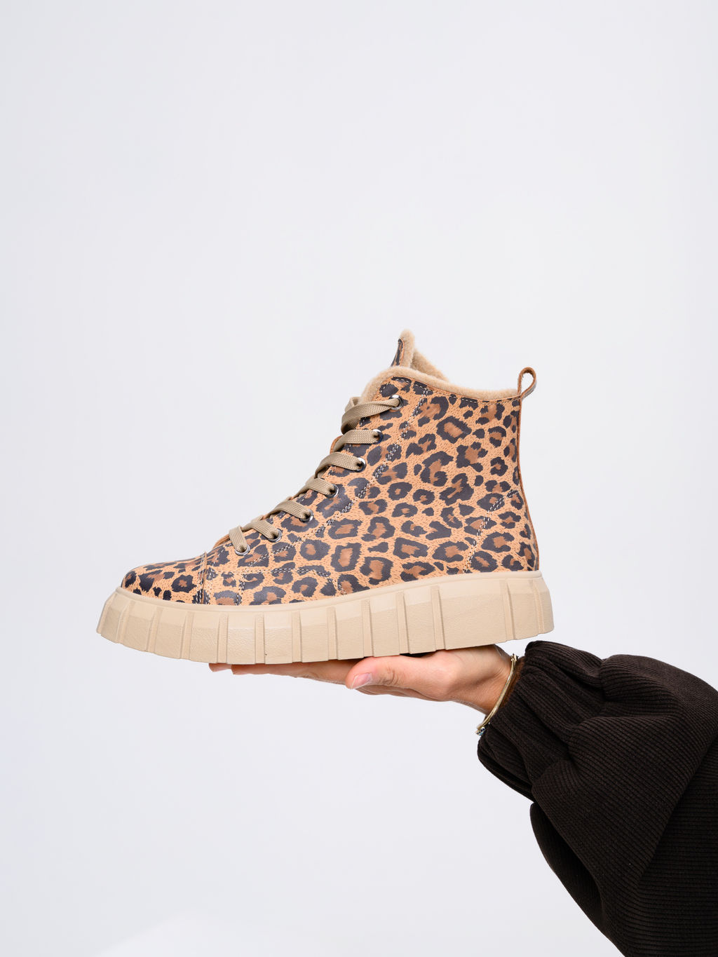 Ботинки EDART 217.91505be. Коричневый леопард/шерсть фото 12