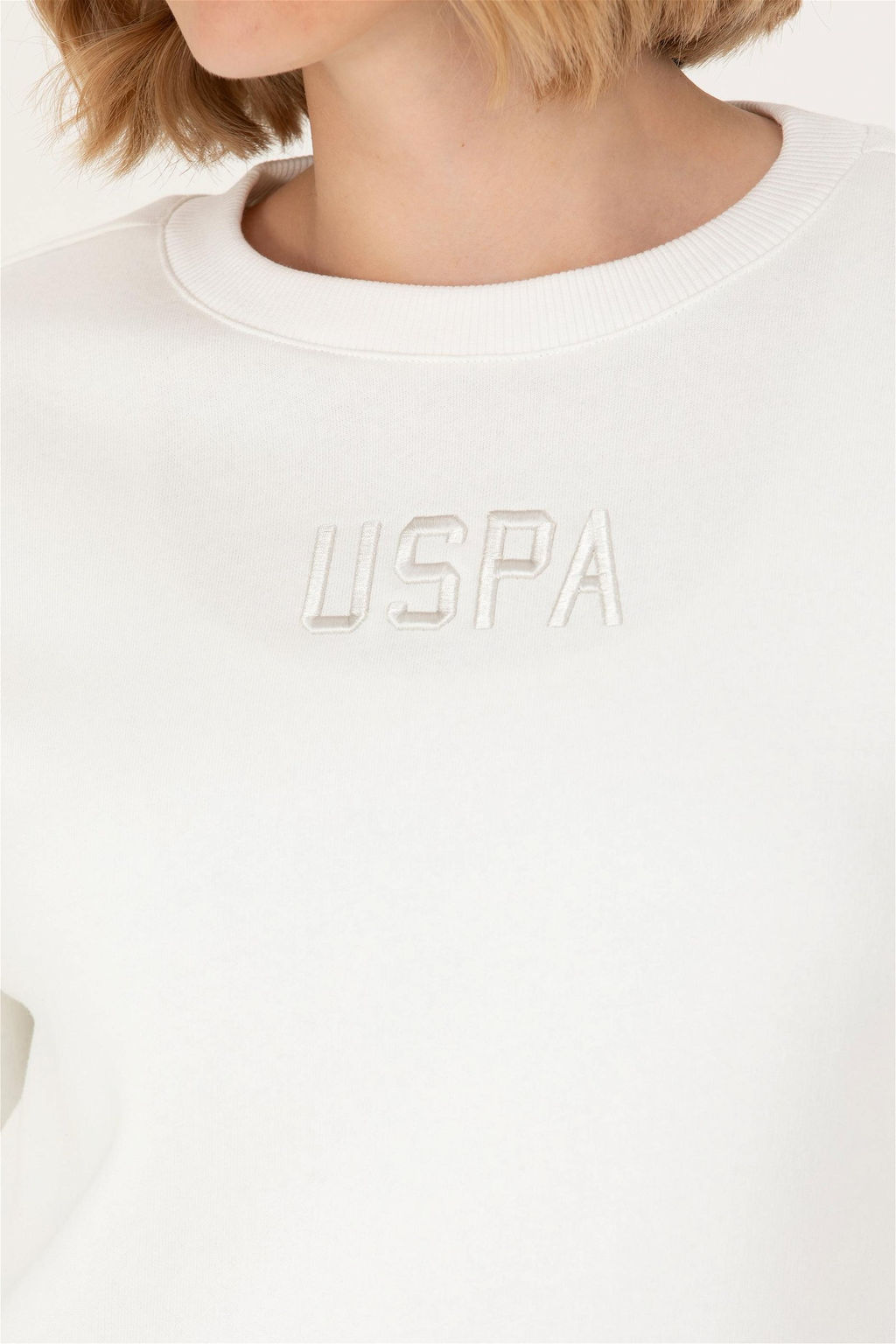 Женский свитшот цвета экрю с круглым вырезом Неожиданная скидка в корзине - U.s. polo assn фото 2