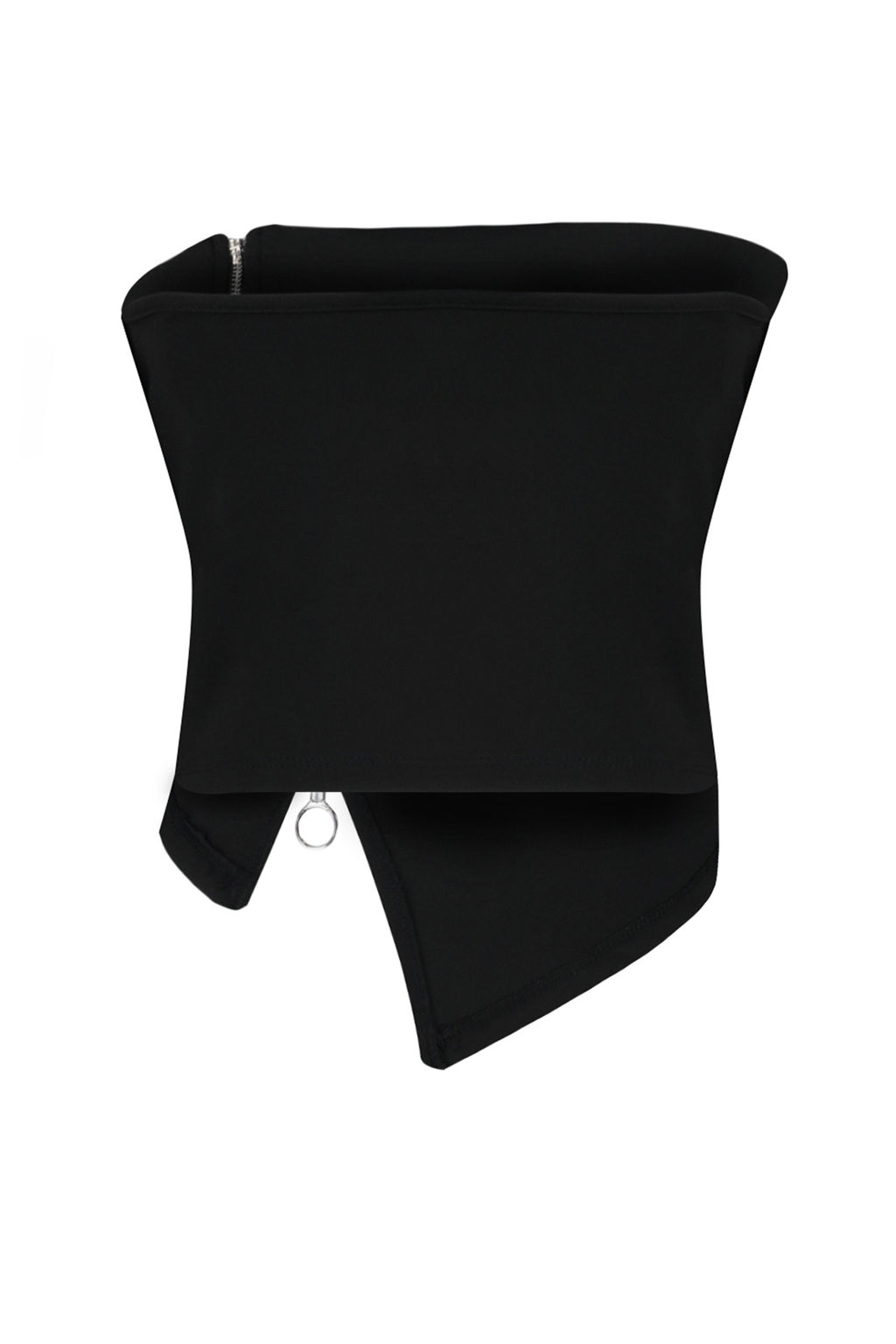 Trendyolmilla Siyah Fermuarl? Asimetrik Straplez Crop Orme Bluz TWOSS24BZ00071 фото 8