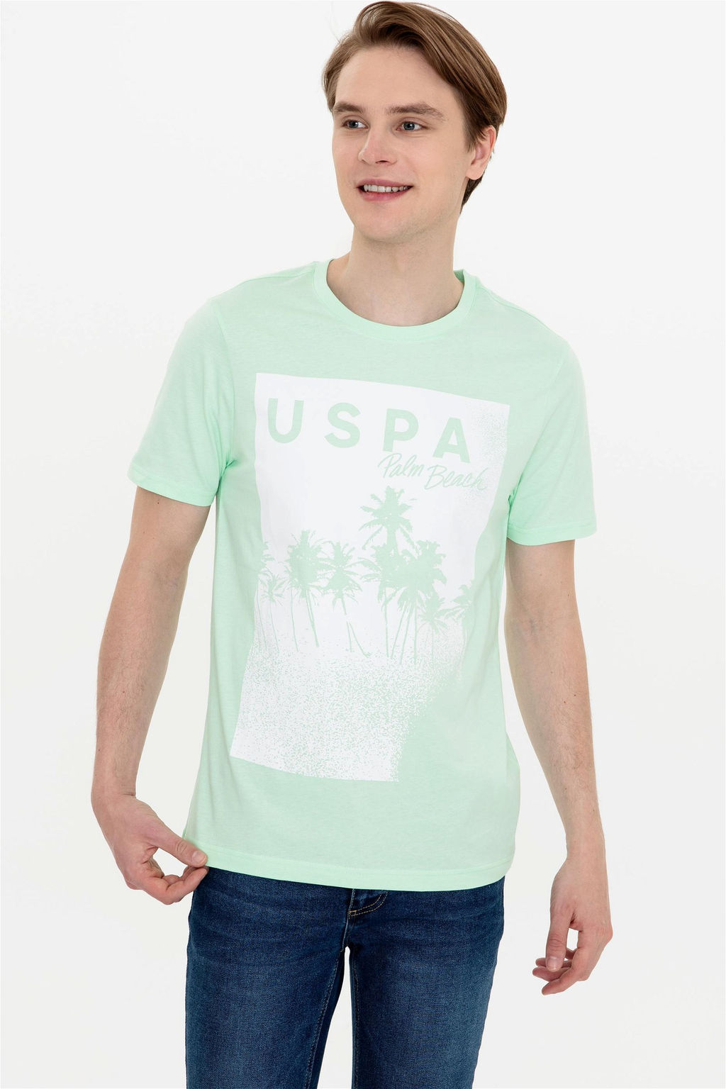 U. S. Polo Assn Мужская мятная футболка с круглым вырезом - U.s. polo assn фото 9