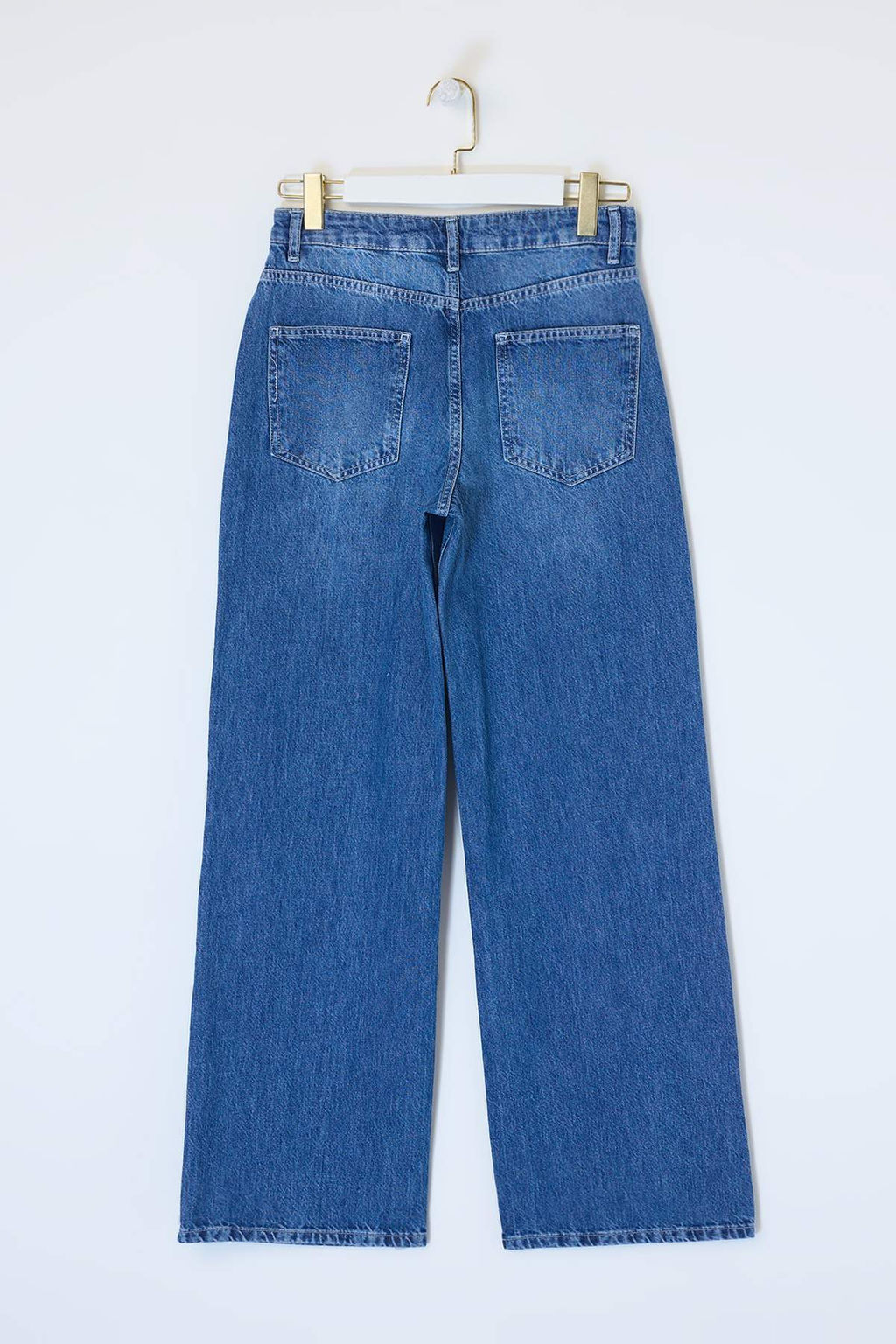Ac?k Mavi DOKUMLU Normal Bel %100 Pamuk Wide Leg Jeans TWOSS26JE00135 - Trendyolmilla фото 8