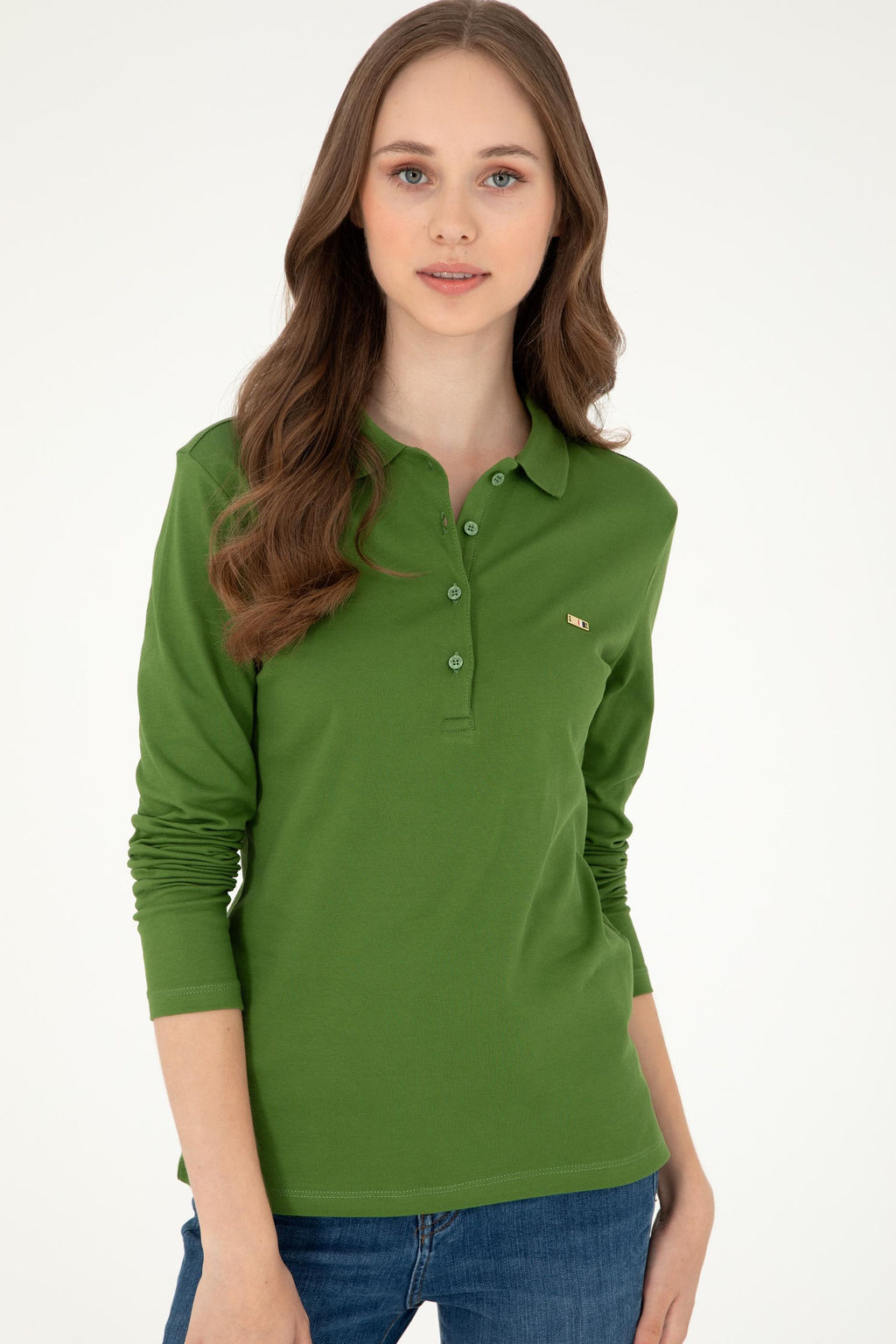 Женский зеленый базовый свитшот - U.s. polo assn фото 3