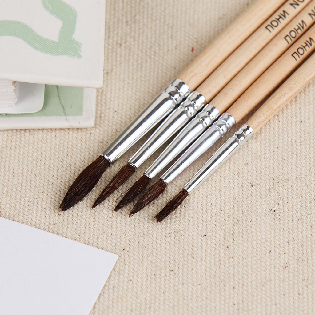 Кисти для масляной живописи 5 штук набор / 7676 /уп 24/480/1,2,3,4,5