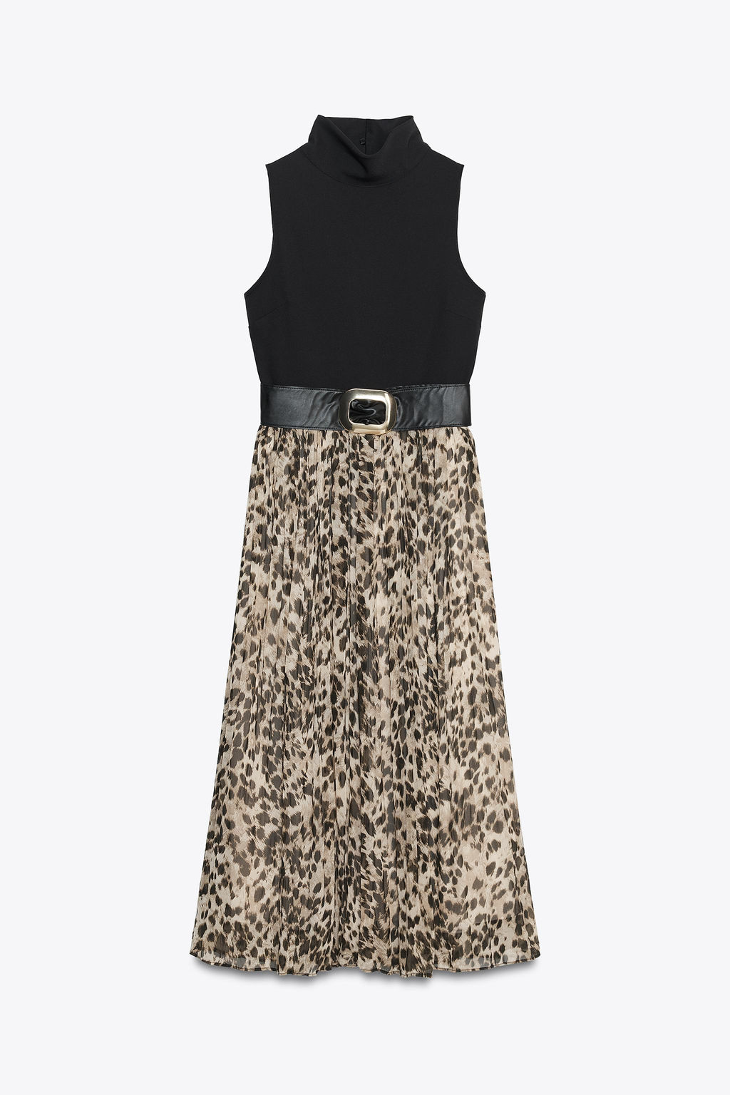 ANIMAL PRINT COMBINATION MIDI DRESS WITH BELT - Zara фото 7