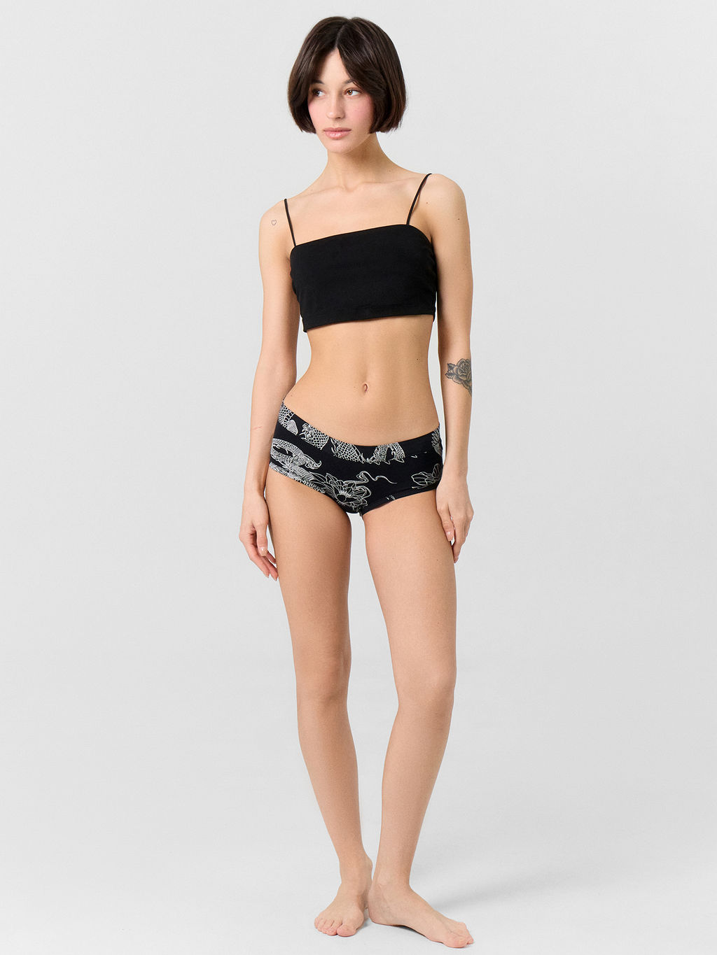 Цена за 2 штуки! Трусы шорты женские черные с принтом - Mark formelle фото 3